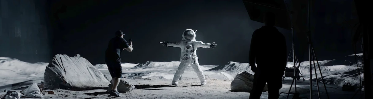 Filming an astronaut