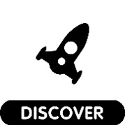 Disover icon with a rocket
