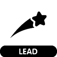 Lead icon with a shooting star