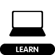 Learn icon with a laptop